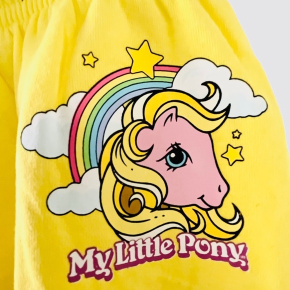 My Little Pony Sunny Skies Yellow Vintage MLP Dolphin Shorts - Picture 5 of 13